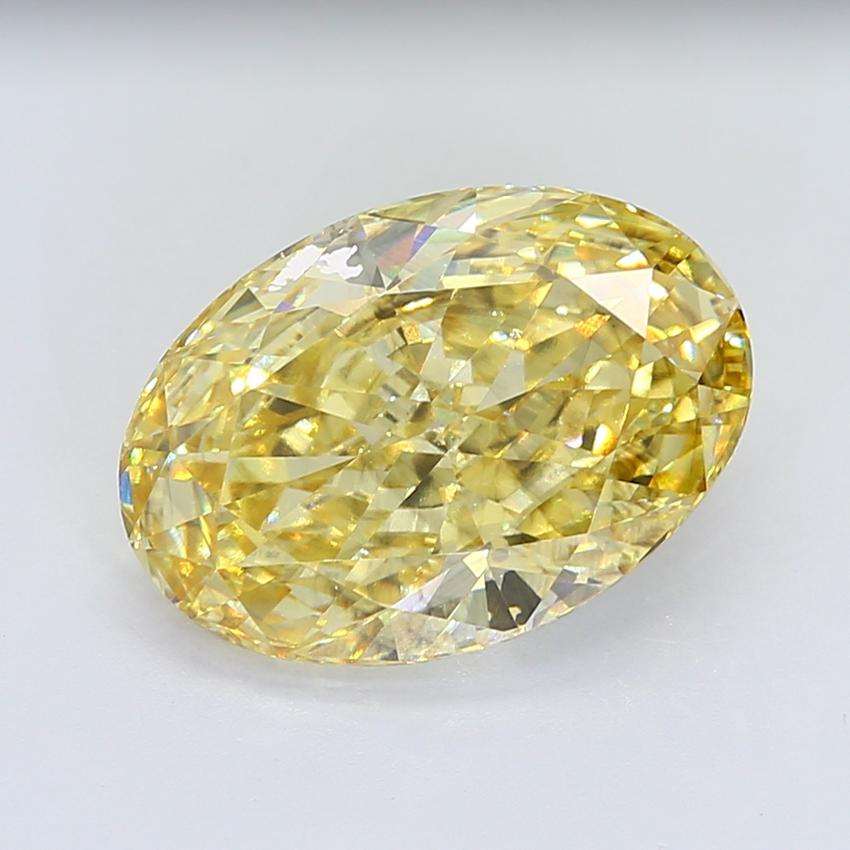 11.18 Ct. Fancy Intense Yellow Oval Lab Grown Diamond