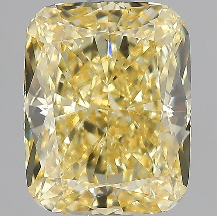 3.50 Ct. Fancy Intense Yellow Cushion Lab Grown Diamond