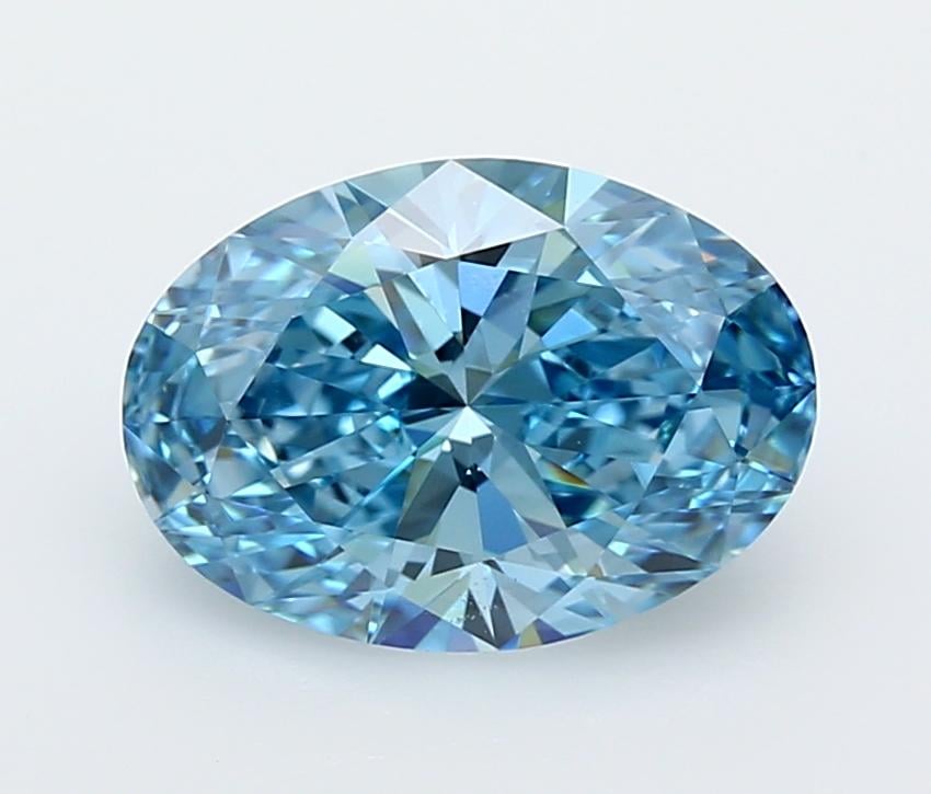 3.2 Ct. Fancy Vivid  Blue Oval Lab Grown Diamond