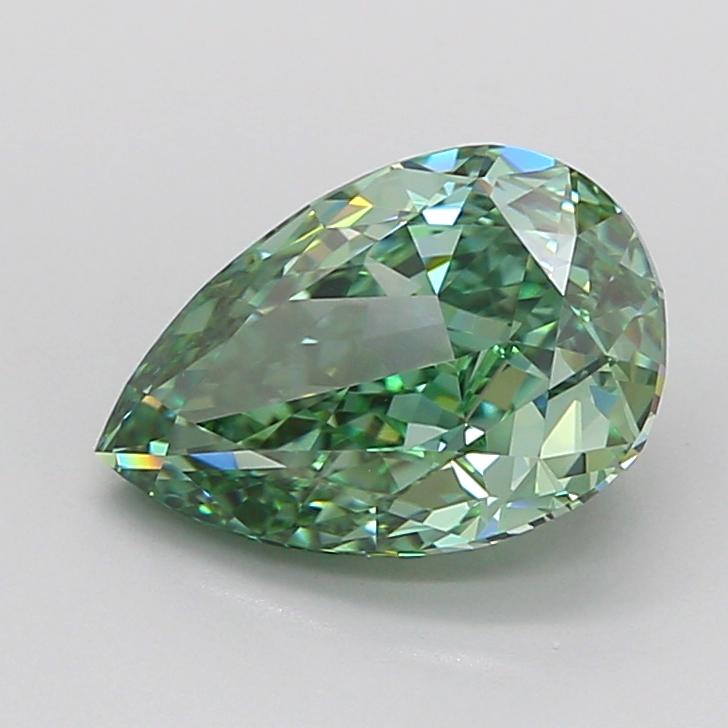 3.10 Ct. Fancy Vivid Green Pear Lab Grown Diamond