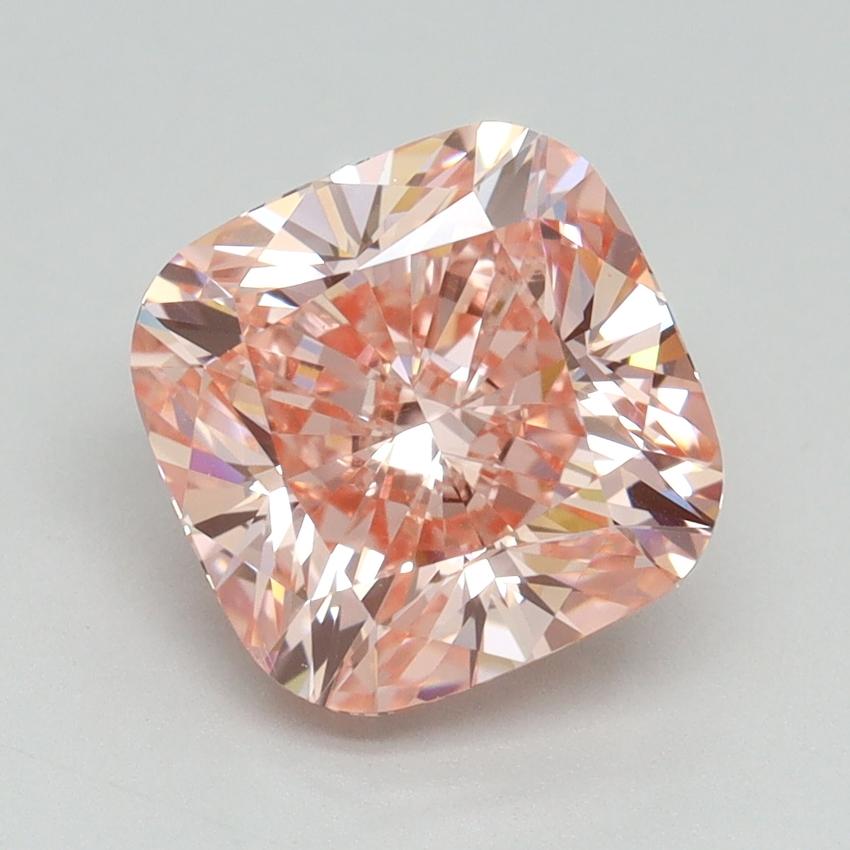 3.20 Ct. Fancy Intense Pink Cushion Lab Grown Diamond