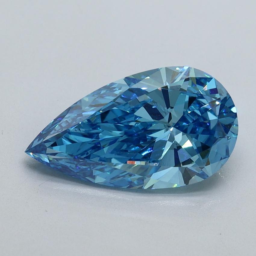 2.01 Ct. Fancy Vivid Blue Pear Lab Grown Diamond