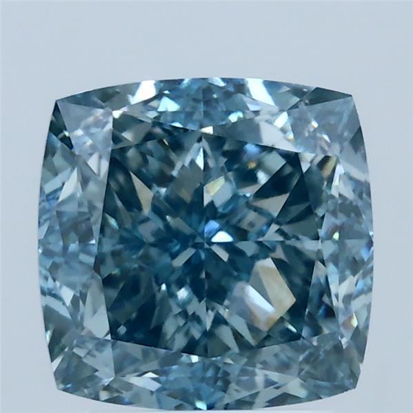 3.33 Ct. Fancy Vivid Blue Cushion Lab Grown Diamond