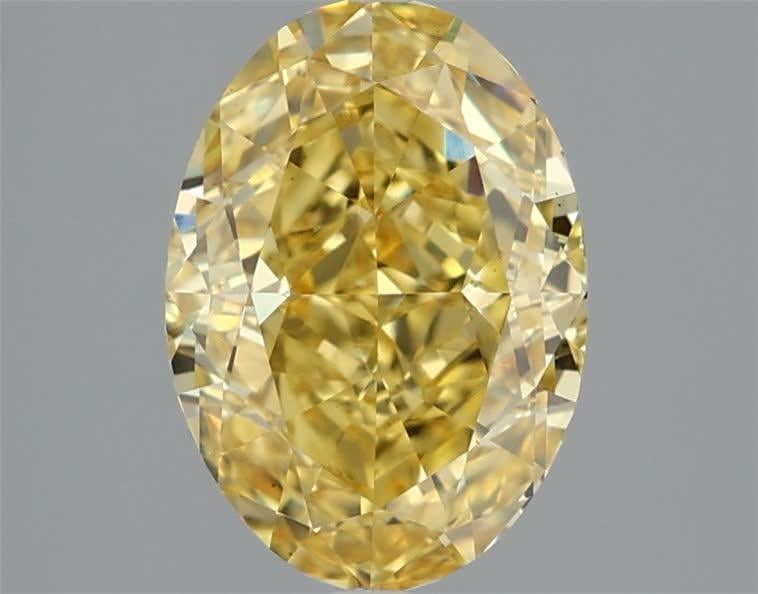 2.50 Ct. Fancy Vivid  Yellow Oval Lab Grown Diamond