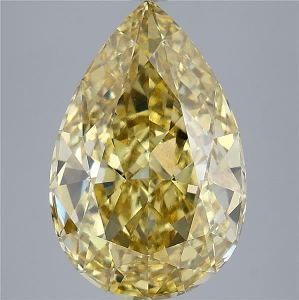 8.05 Ct. Fancy Intense Yellow Pear Lab Grown Diamond