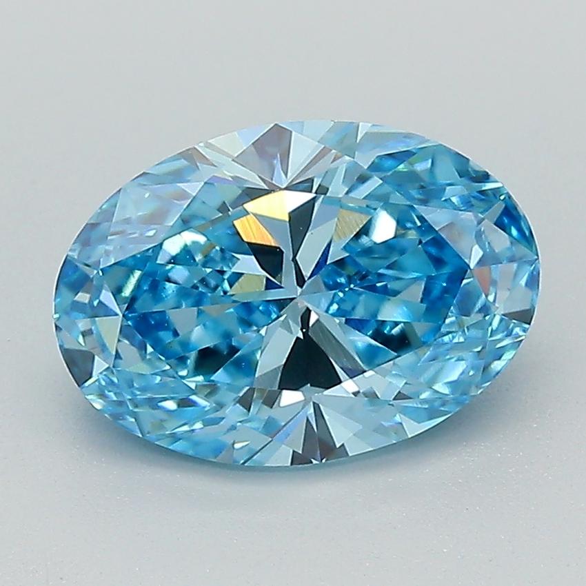 2.05 Ct. Fancy Vivid Blue Oval Lab Grown Diamond