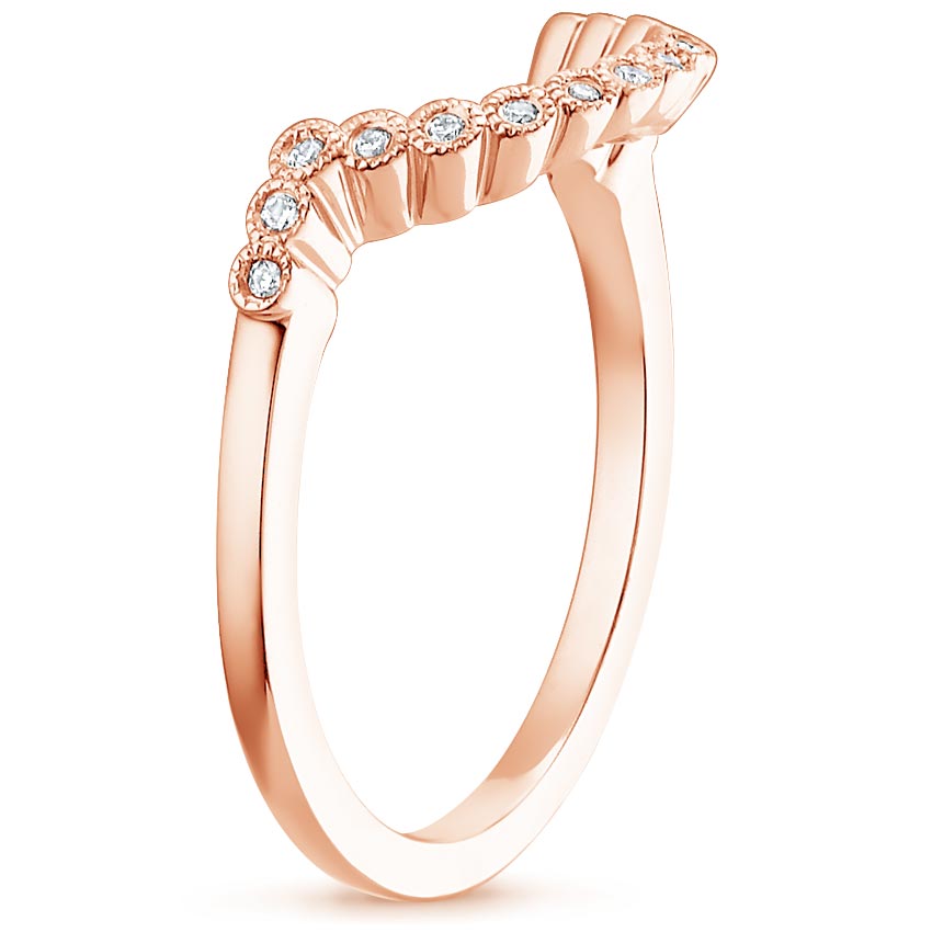 14K Rose Gold Alvadora Contoured Diamond Ring, large side view