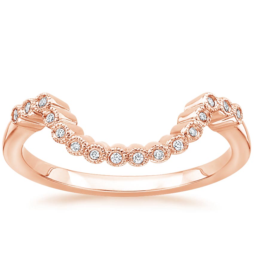 14K Rose Gold Alvadora Contoured Diamond Ring, large top view
