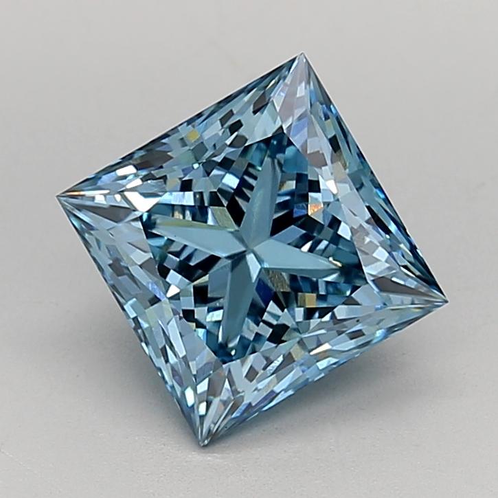3.08 Ct. Fancy Vivid Blue Princess Lab Grown Diamond