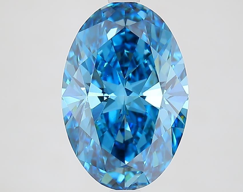 3.30 Ct. Fancy Vivid Blue Oval Lab Grown Diamond