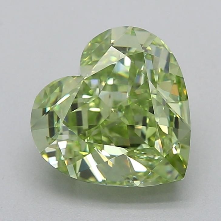 2.04 Ct. Fancy Vivid  Green Heart Lab Grown Diamond