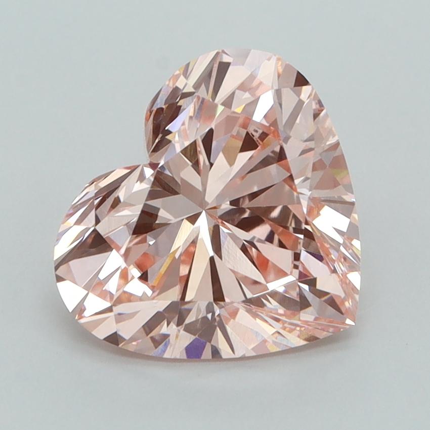 2.53 Ct. Fancy Intense  Pink Heart Lab Grown Diamond