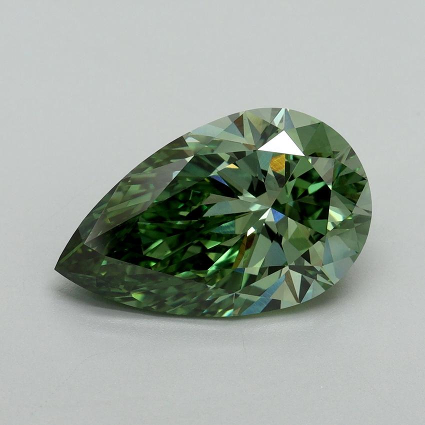 4.02 Ct. Fancy Vivid Pacific Green Pear Lab Grown Diamond