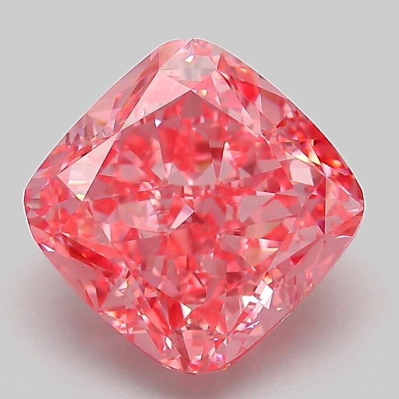 3.11 Ct. Fancy Vivid Pink Cushion Lab Grown Diamond