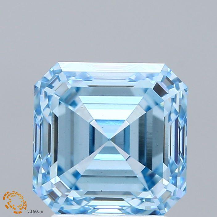 3.05 Ct. Fancy Intense  Blue Asscher Lab Grown Diamond