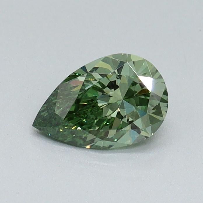 0.42 Ct. Fancy Vivid Pacific Green Pear Lab Grown Diamond