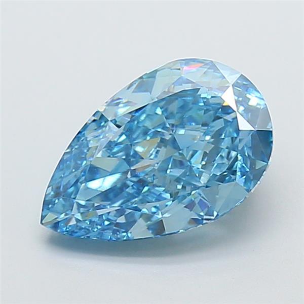 4.04 Ct. Fancy Vivid  Blue Pear Lab Grown Diamond
