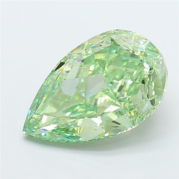 5.13 Ct. Fancy Vivid  Green Pear Lab Grown Diamond