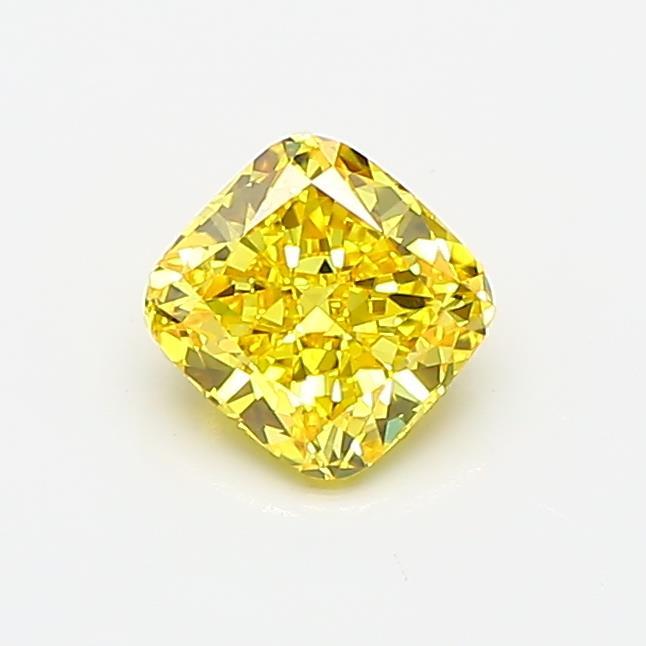 0.62 Ct. Fancy Vivid Yellow Cushion Lab Grown Diamond