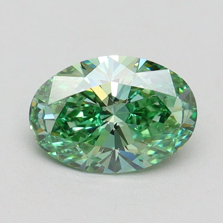 0.86 Ct. Fancy Vivid Green Oval Lab Grown Diamond