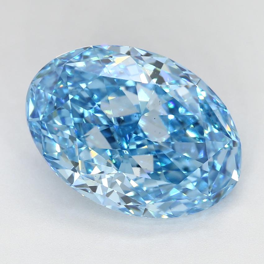 4.07 Ct. Fancy Vivid Blue Oval Lab Grown Diamond