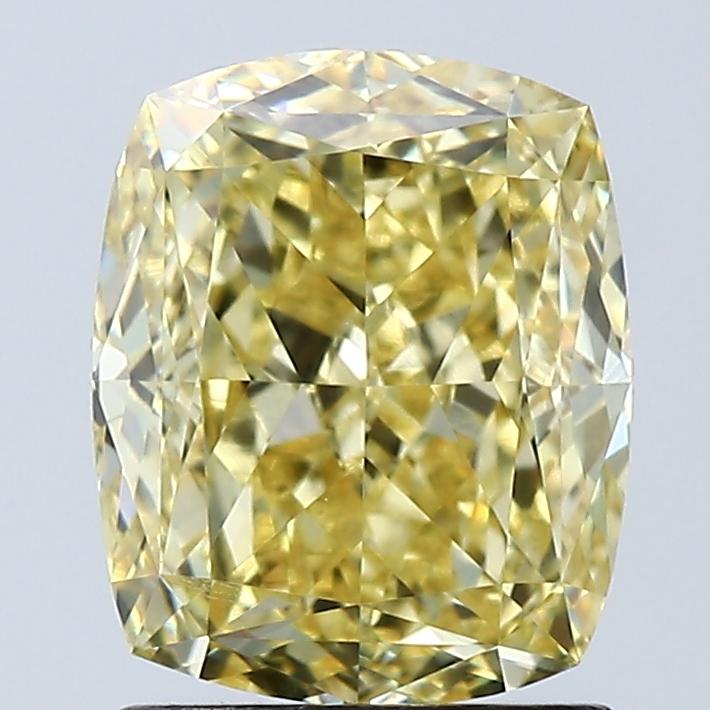 2.02 Ct. Fancy Vivid Yellow Cushion Lab Grown Diamond
