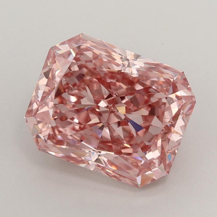 3.00 Ct. Fancy Vivid  Pink Radiant Lab Grown Diamond