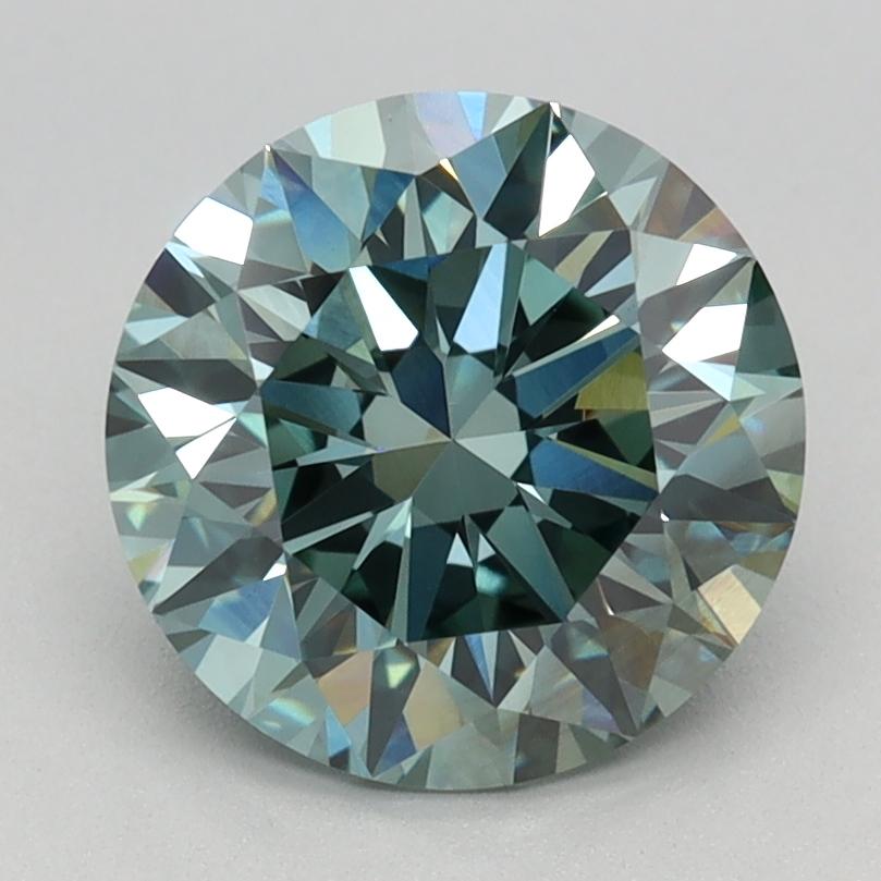 2.05 Ct. Fancy Intense Green Round Lab Grown Diamond