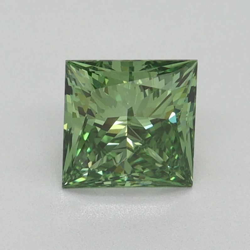 1.07 Ct. Fancy Vivid Green Princess Lab Grown Diamond
