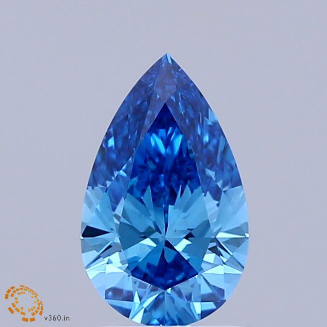 1.01 Ct. Fancy Vivid Blue Pear Lab Grown Diamond