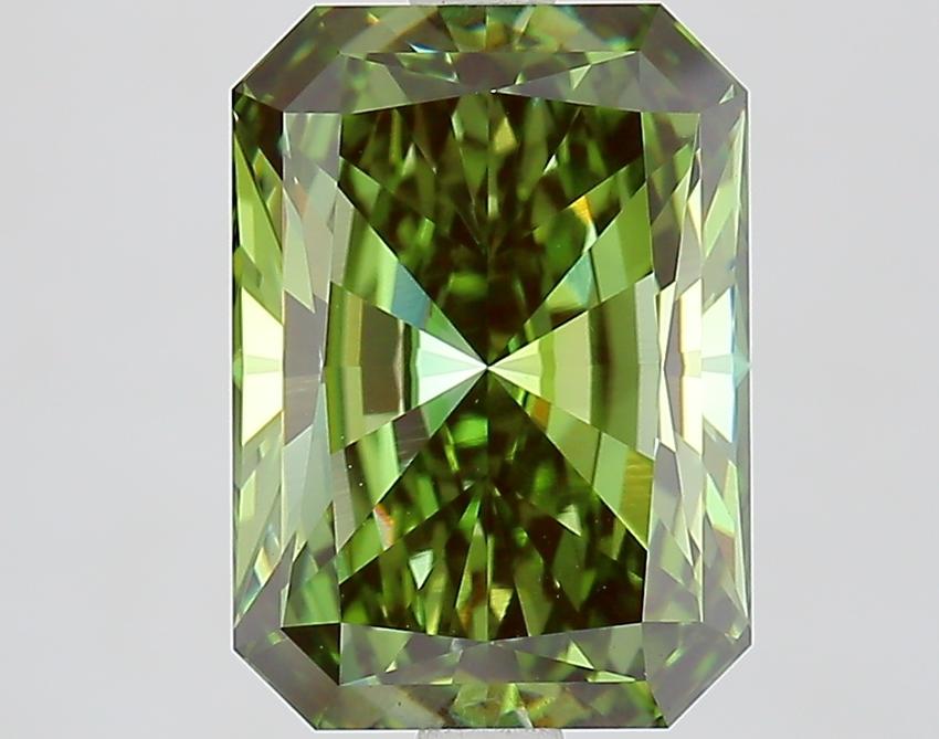 3.51 Ct. Fancy Vivid Green Radiant Lab Grown Diamond