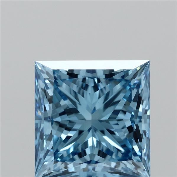 2.01 Ct. Fancy Vivid Blue Princess Lab Grown Diamond