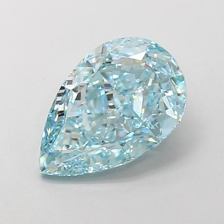 2.62 Ct. Fancy Vivid Greenish Blue Pear Lab Grown Diamond