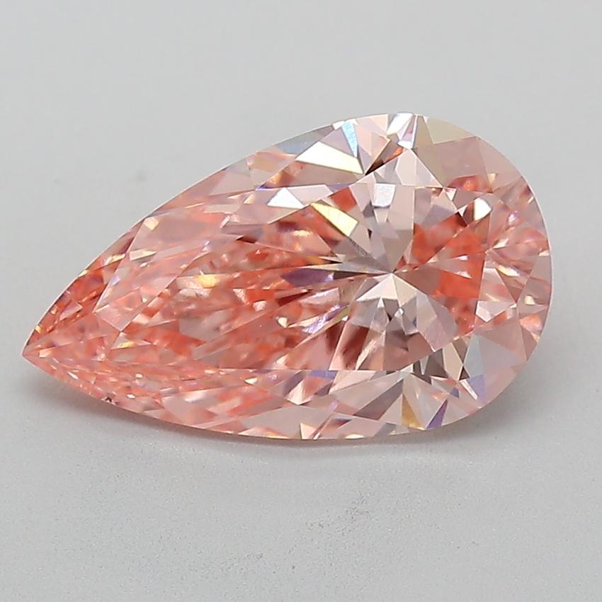 3.22 Ct. Fancy Vivid  Pink Pear Lab Grown Diamond