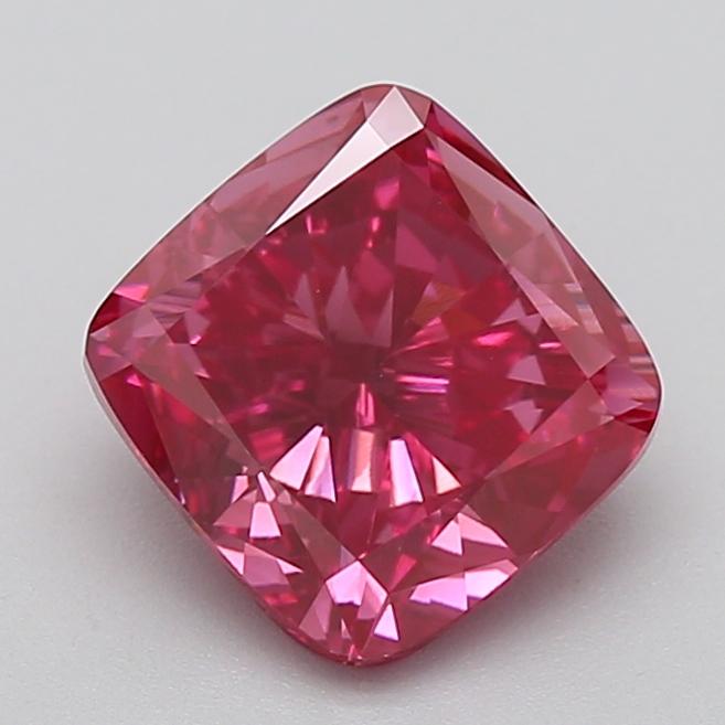 2.62 Ct. Fancy Vivid  Pink Cushion Lab Grown Diamond
