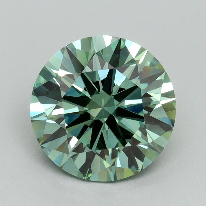 3.19 Ct. Fancy Vivid Pacific Green Round Lab Grown Diamond