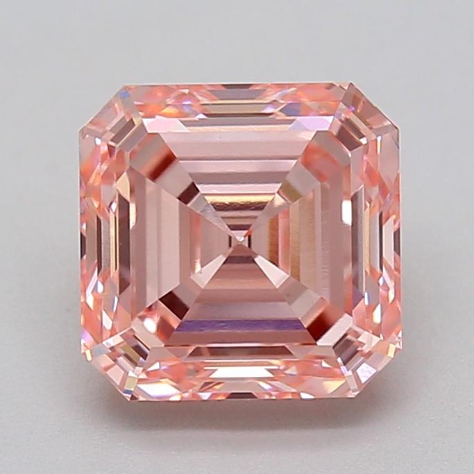 2.52 Ct. Fancy Vivid  Pink Asscher Lab Grown Diamond