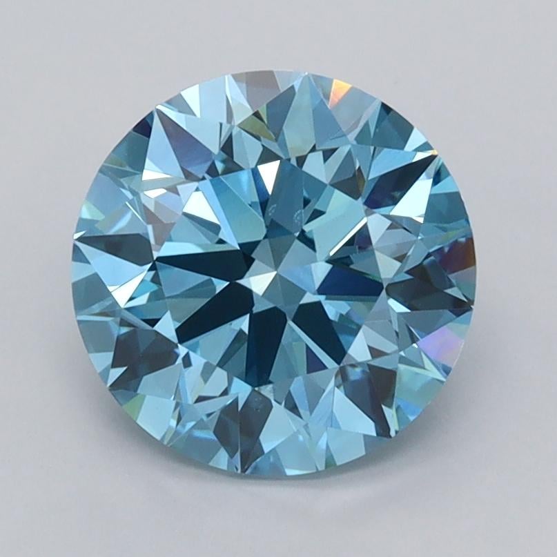 2.07 Ct. Fancy Vivid  Blue Round Lab Grown Diamond