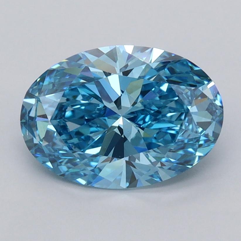 1.76 Ct. Fancy Vivid  Blue Oval Lab Grown Diamond