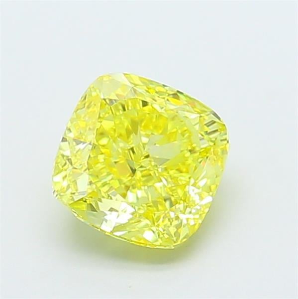 1.30 Ct. Fancy Vivid  Yellow Cushion Lab Grown Diamond