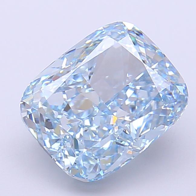 3.06 Ct. Fancy Vivid  Blue Cushion Lab Grown Diamond