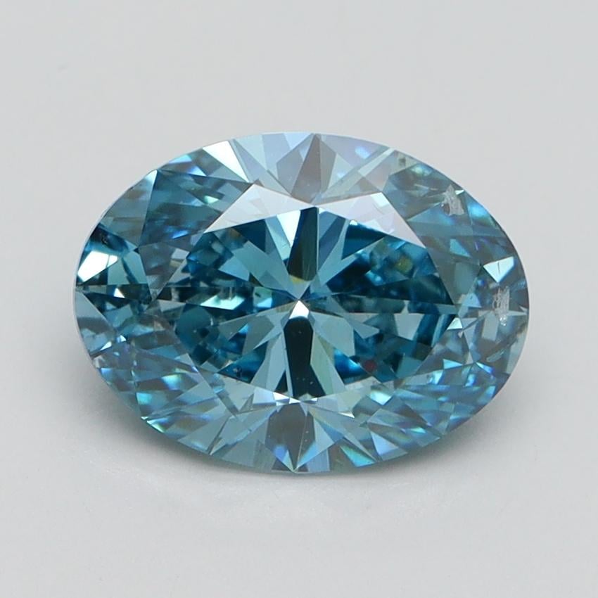 1.79 Ct. Fancy Vivid Blue Oval Lab Grown Diamond