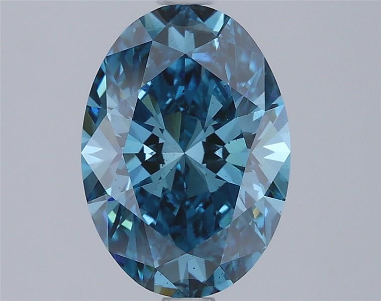 2.04 Ct. Fancy Vivid  Blue Oval Lab Grown Diamond
