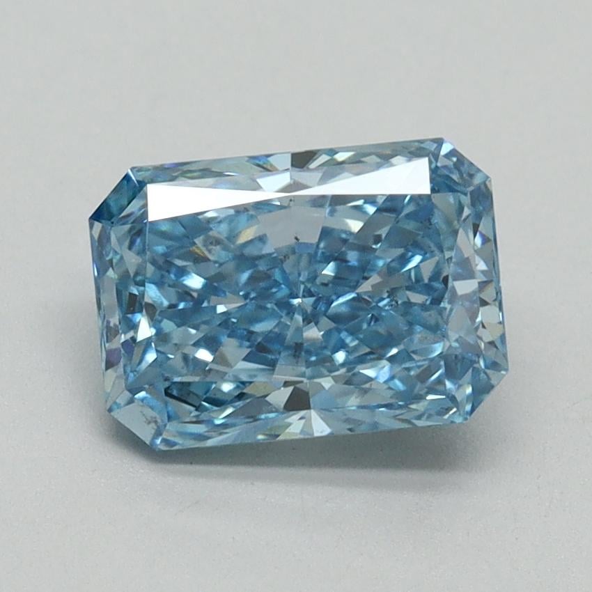 1.59 Ct. Fancy Vivid Malibu Blue Radiant Lab Grown Diamond