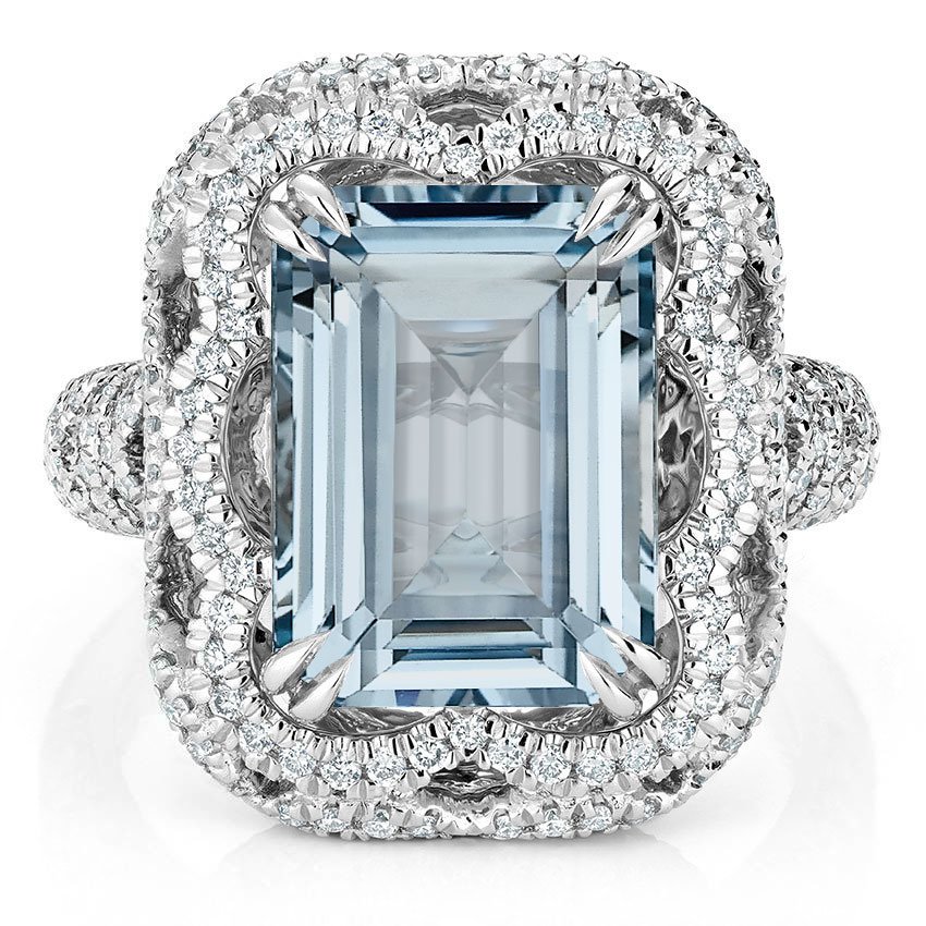 Modern Reproduction Aquamarine Cocktail Ring