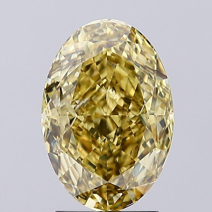 3.28 Ct. Fancy Vivid Yellow Oval Lab Grown Diamond