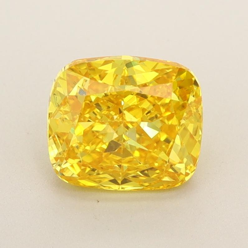 1.51 Ct. Fancy Vivid  Yellow Cushion Lab Grown Diamond