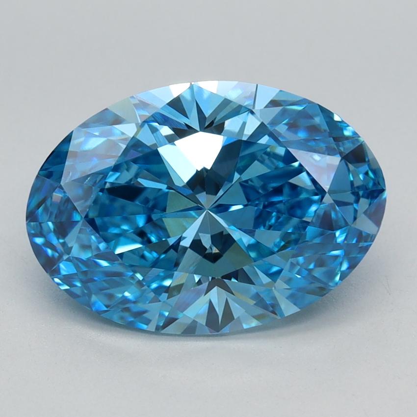 2.85 Ct. Fancy Vivid Blue Oval Lab Grown Diamond