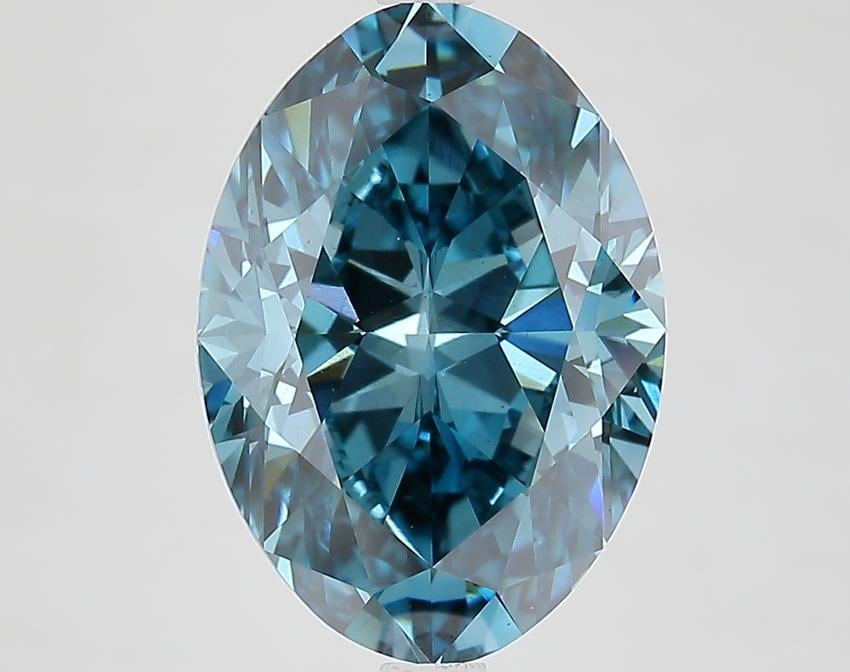 5.51 Ct. Fancy Vivid Blue Oval Lab Grown Diamond