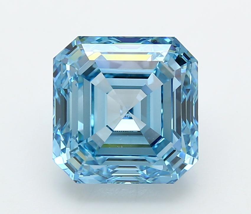 5.00 Ct. Fancy Vivid  Blue Asscher Lab Grown Diamond